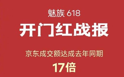 魅族618發(fā)布開(kāi)門(mén)紅戰(zhàn)報(bào)：交易額達(dá)成去年同期17倍