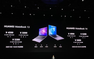 華為MateBook 13/14 2020銳龍版發(fā)布 售價4599元起