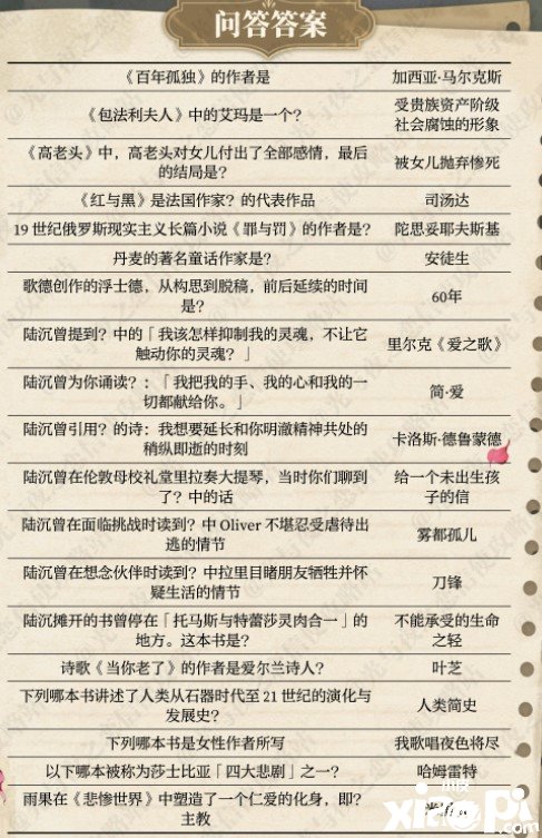 《光與夜之戀》書海文淵謎底是什么？書海文淵謎底一覽